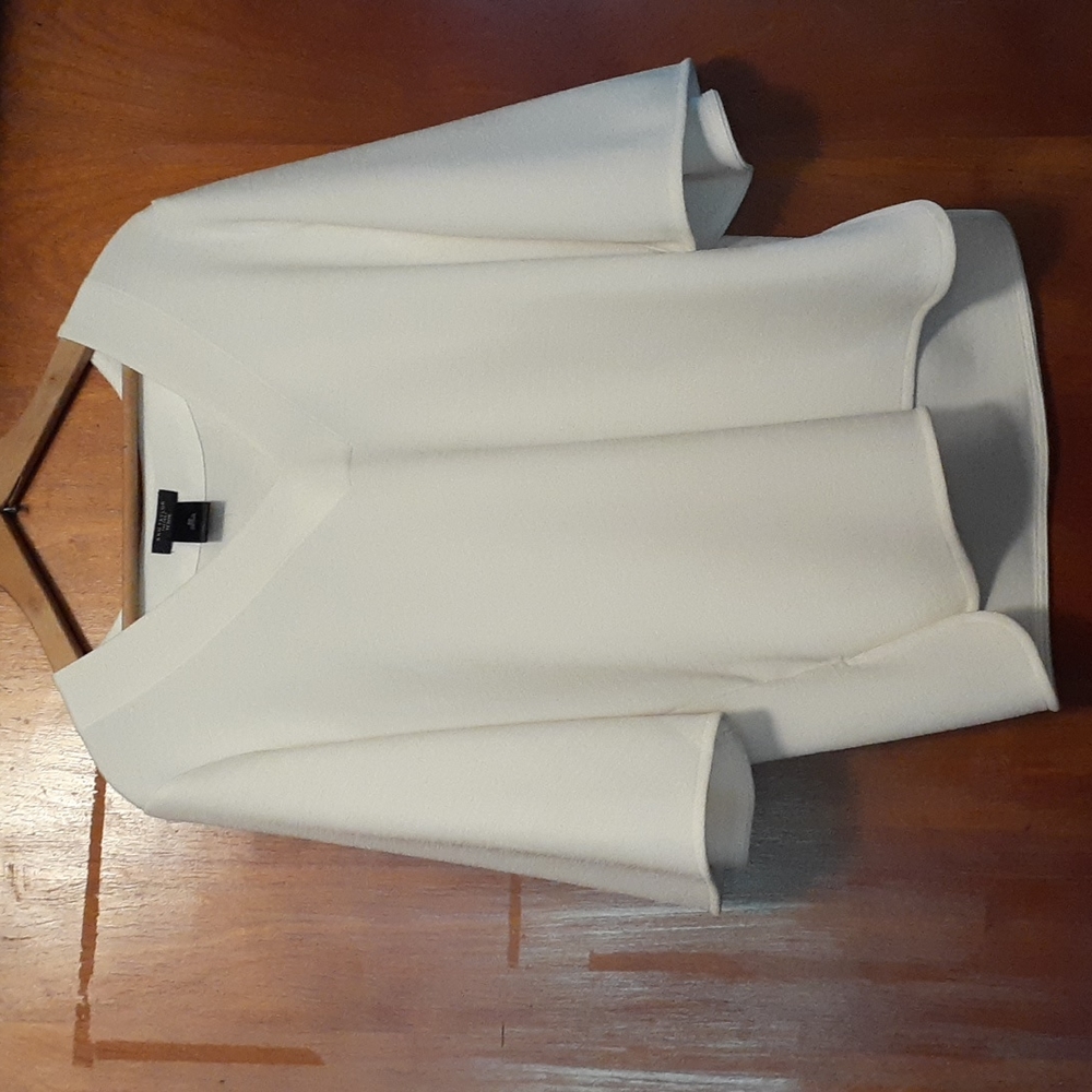 White cropped top bell sleeve